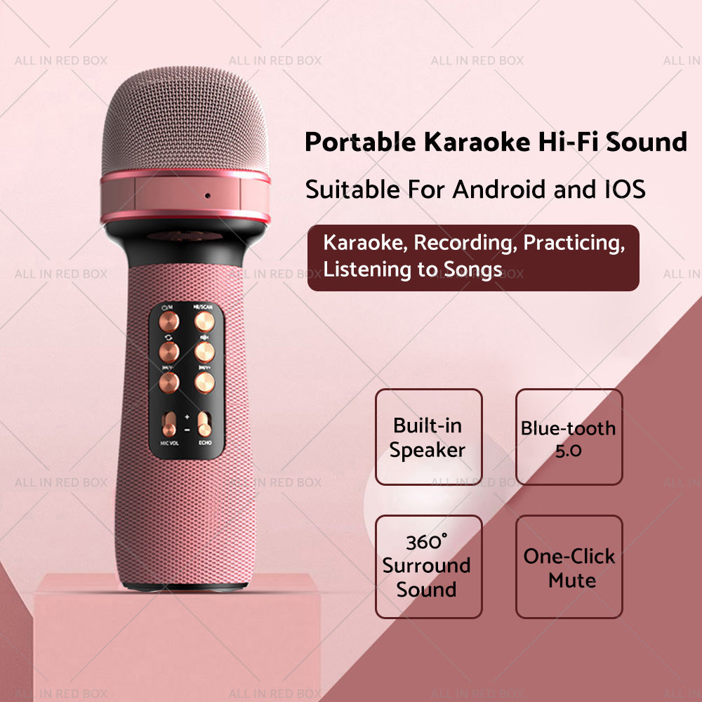 {{ Wireless Blue-tooth Portable Karaoke Microphone Speaker Mic USB Speaker Portable }} - Buy Car Parts Online at {{ Kaka Auto Parts }}.
