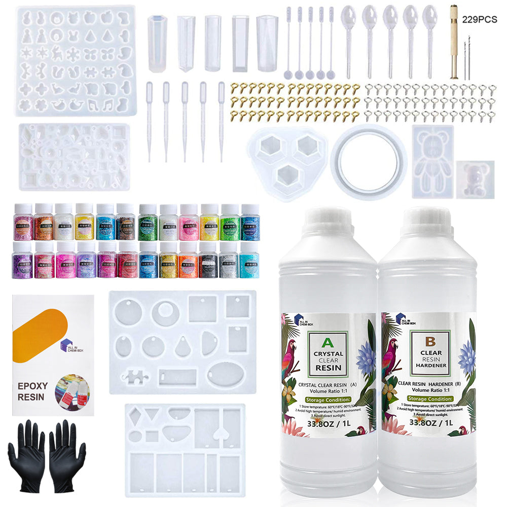 Epoxy Resin 1:1 AB Kit Craft Coating UV Color Pigment Paste Liquid Silicone Mold