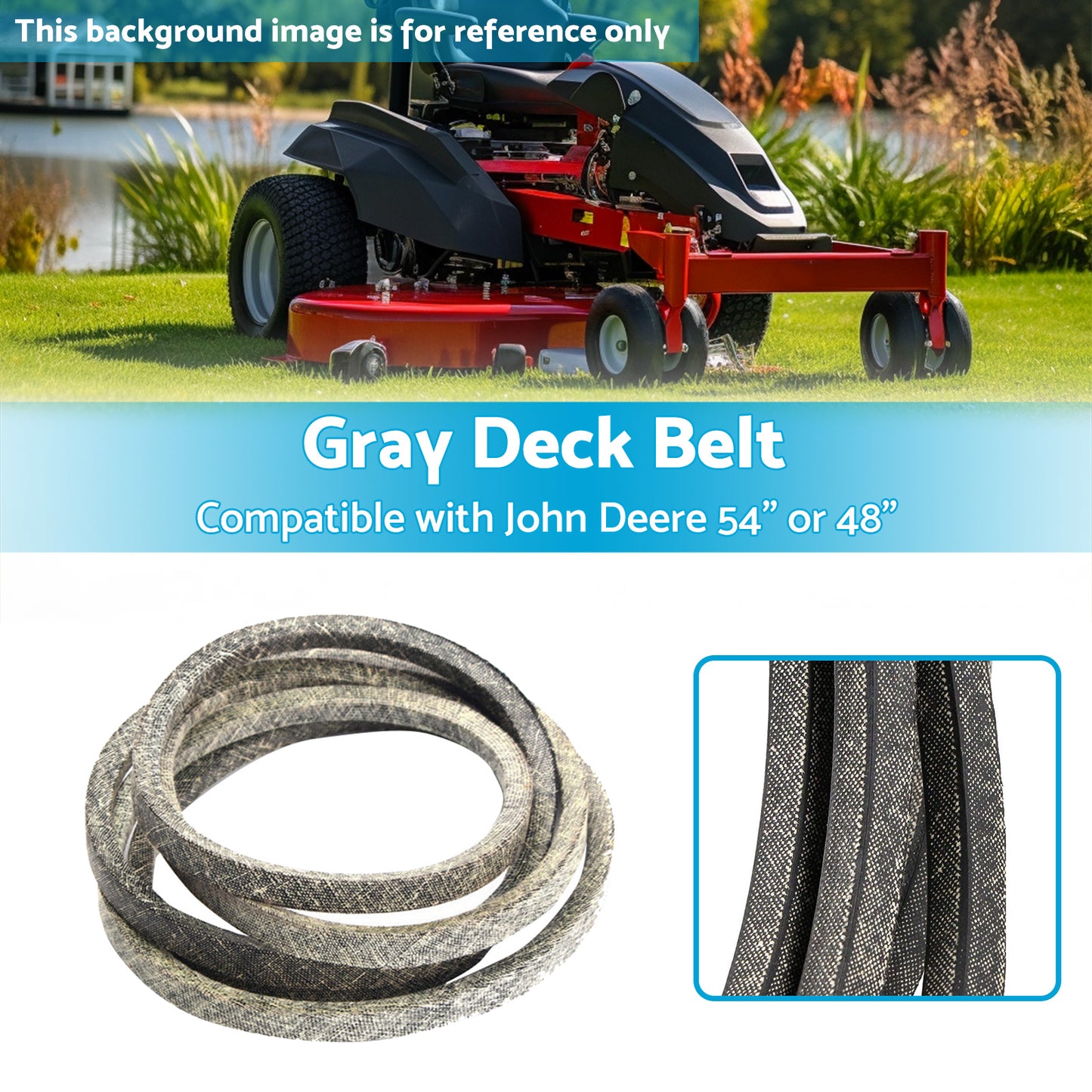 {{ Gray Deck Belt Suitable for John Deere Z425 Z435 Z445 48inchor54inch M158131 M154296 }} - Buy Car Parts Online at {{ Kaka Auto Parts }}.