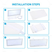 {{ Car Sun Visor LED Makeup Cosmetic Mirror Set with 3 Type Light Touch Screen New }} - Buy Car Parts Online at {{ Kaka Auto Parts }}.