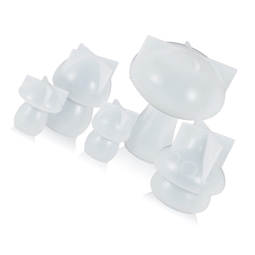 5-Style Mushroom Silicone Resin Casting Molds Suitable For DIY Epoxy Craft & Home Decor