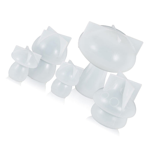 5-Style Mushroom Silicone Resin Casting Molds Suitable For DIY Epoxy Craft & Home Decor
