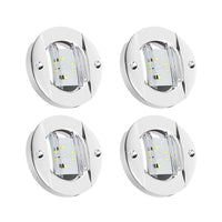 4x Round LED Marine Boat Cabin & Deck Courtesy Lights Suitable For Walkway – White Stern Light