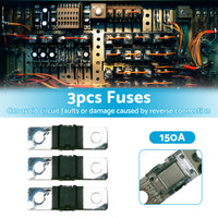 {{ 3PCS 150 AMP Mega Fuse Heavy Duty Dual Battery Mining System High Current 150A }} - Buy Car Parts Online at {{ Kaka Auto Parts }}.