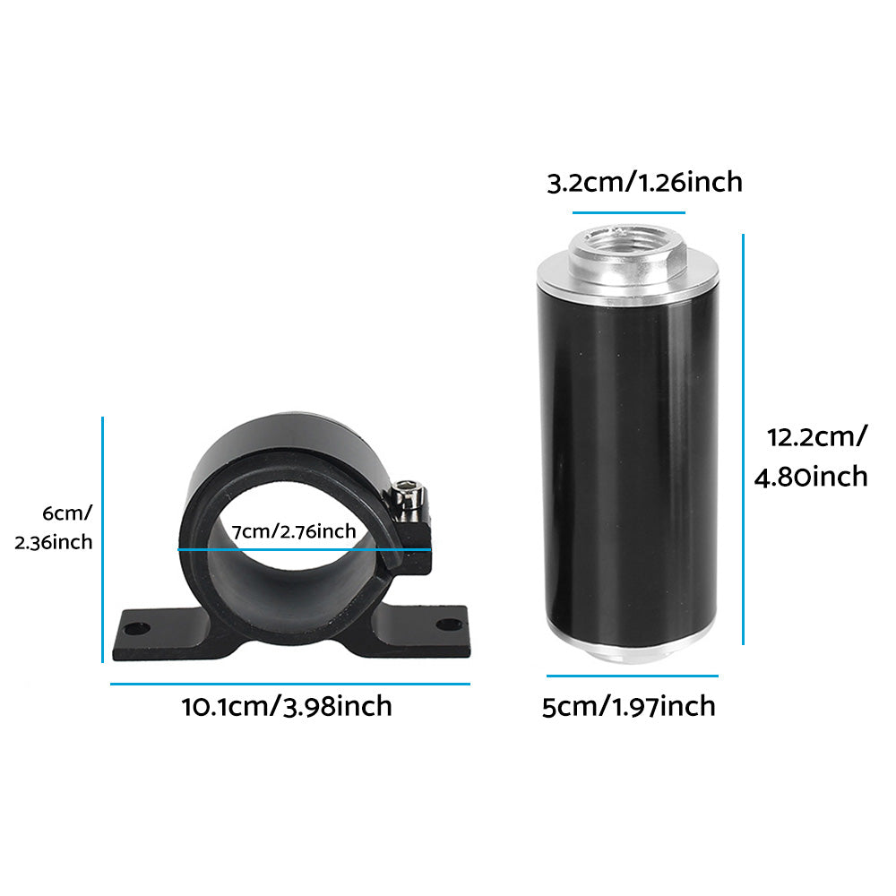 {{ Inline 100 Micron Fuel Filter Bracket 6AN 8AN 10AN Adapter Universal 50MM }} - Buy Car Parts Online at {{ Kaka Auto Parts }}.