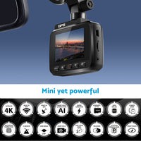 4K Car Dash Camera Recorder Suitable For Vehicles Built-in WiFi GPS UHD 2160P LCD 170° WDR Night Vision