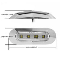 10x White 4-LED Side Marker Clearance Lamps Suitable For Truck / Trailer / Lorry Chrome Housing
