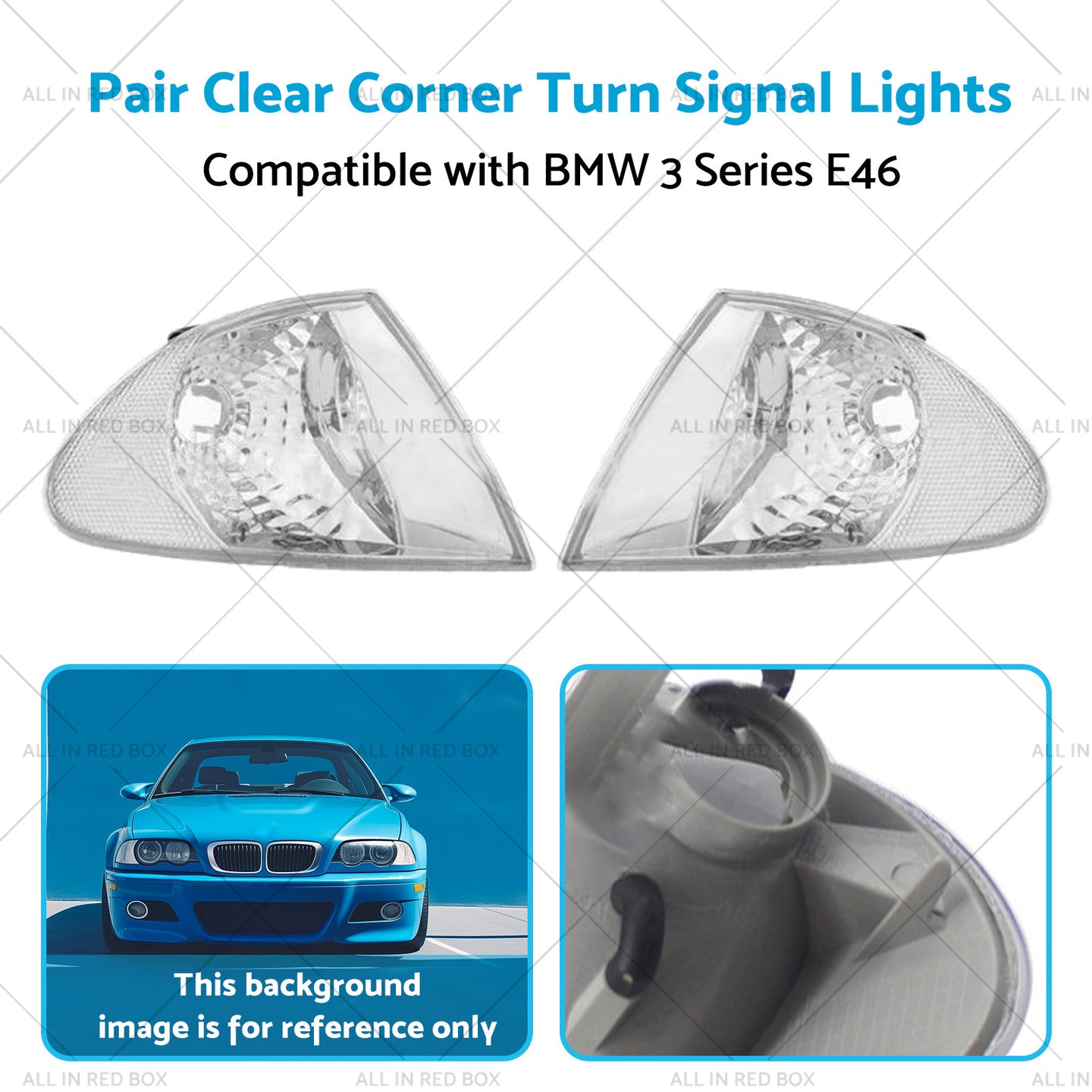 {{ Pair Clear Corner Turn Signal Lights Suitable for BMW E46 98-01 3 Series }} - Buy Car Parts Online at {{ Kaka Auto Parts }}.