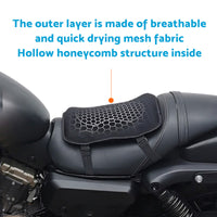 Motorcycle Seat Cushion Comfort Gel Pillow Pad Cover Motorbike Pressure Relief