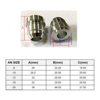 {{ AN10 Male Aluminium weld on JIC bungs x 2 fitting -10AN JXSS032-10-A }} - Buy Car Parts Online at {{ Kaka Auto Parts }}.