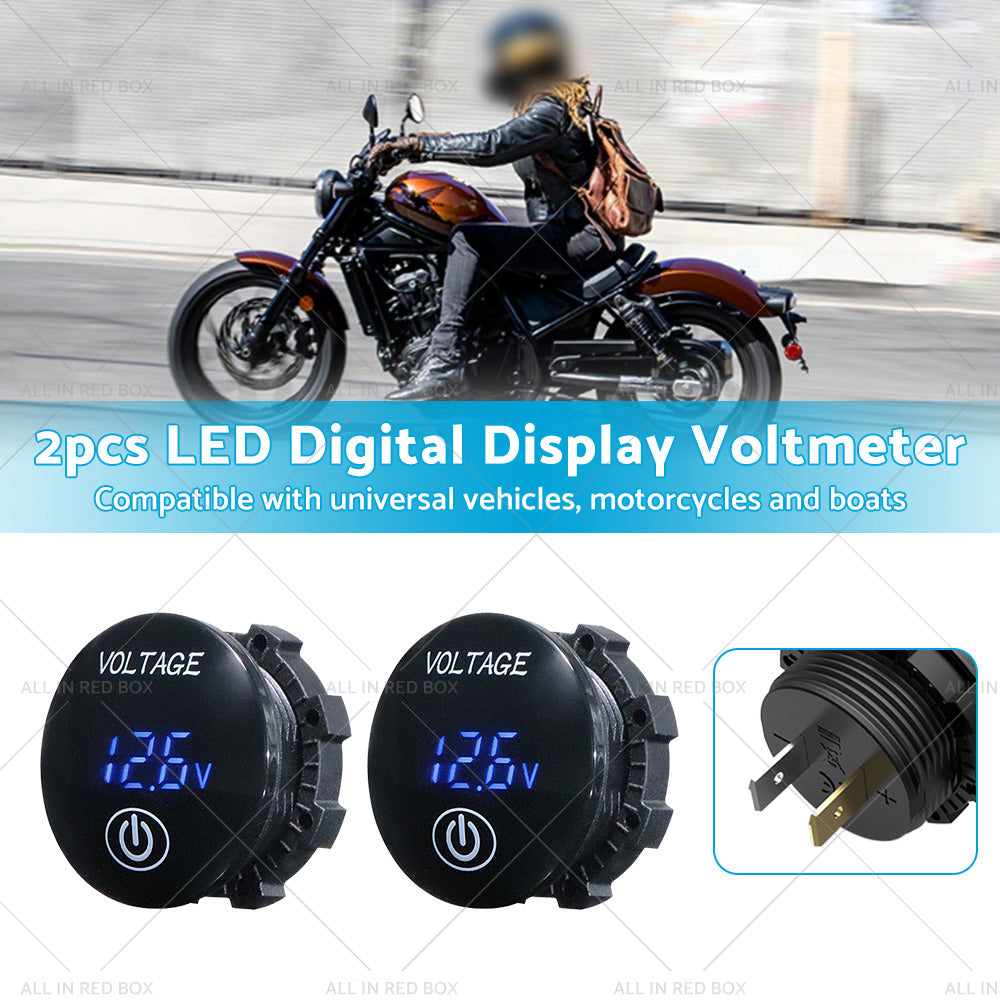 {{ Car Panel Voltmeter 2PCS Volt Gauge Voltage Meter 12V-24V LED Digital Display DC }} - Buy Car Parts Online at {{ Kaka Auto Parts }}.