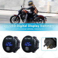 {{ Car Panel Voltmeter 2PCS Volt Gauge Voltage Meter 12V-24V LED Digital Display DC }} - Buy Car Parts Online at {{ Kaka Auto Parts }}.