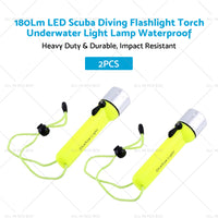 2pack Waterproof Bright LED Scuba Diving Underwater Flashlight Torch Light Lamp