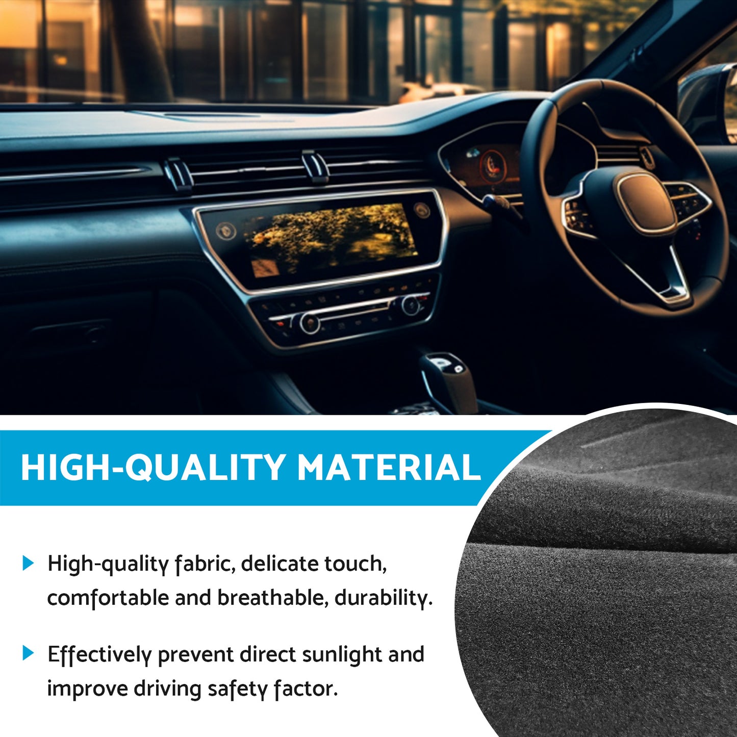 Non-Slip Dash Mat Suitable For LDV D90 SV9A 2017-2022 Black Dashboard Cover