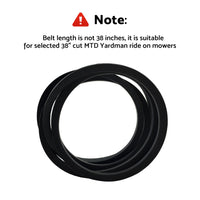 Deck Belt Suitable For Selected 38in Cut MTD Yardman Ride-On Mowers 754-04062 954-04062