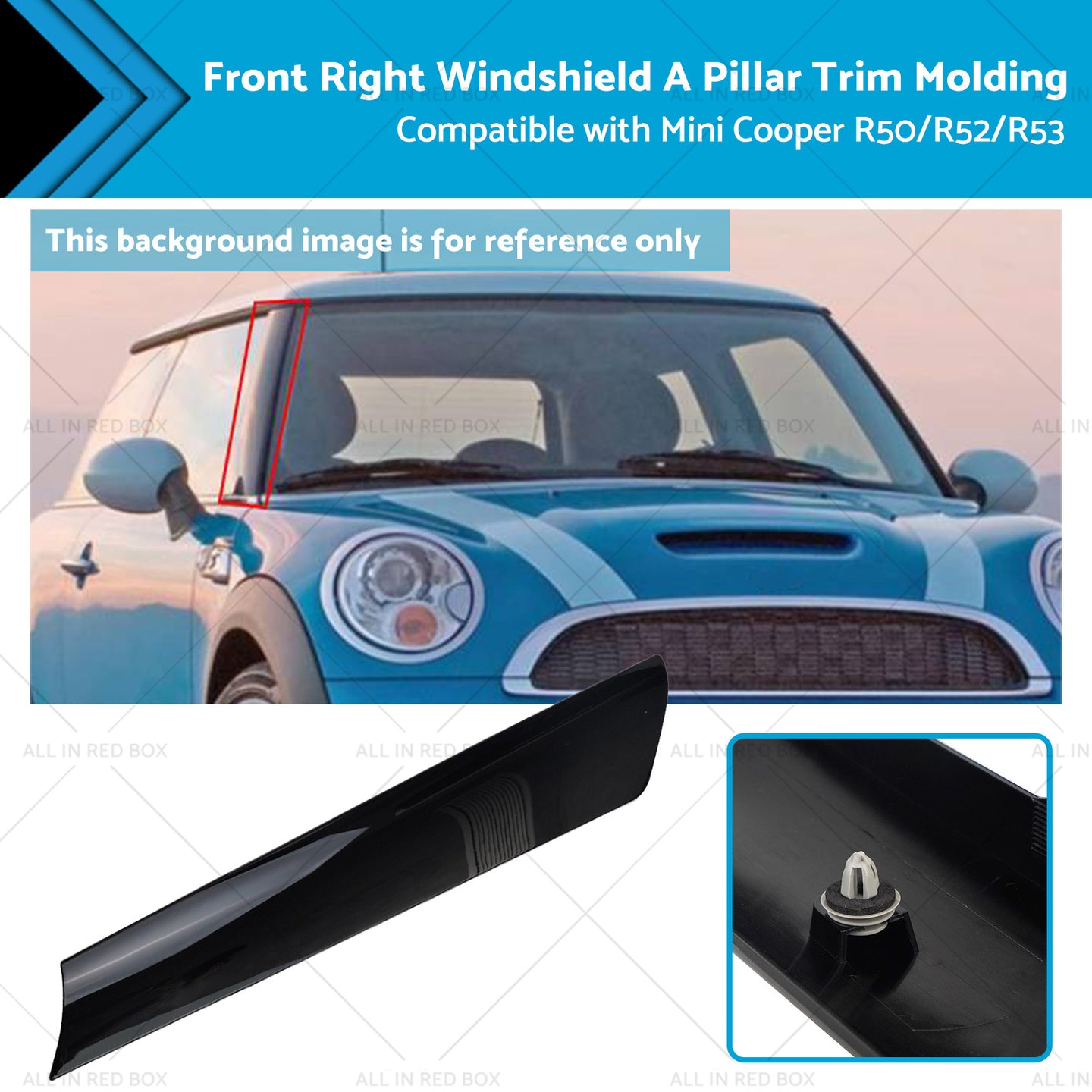 {{ Windshield A Pillar Trim Molding Front Right Suitable for BMW Mini R53 R50 R52 }} - Buy Car Parts Online at {{ Kaka Auto Parts }}.