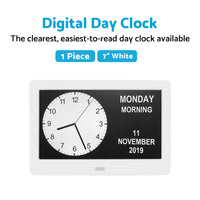 7 inch  LED Large Digital Day Clock Calendar Dementia Date Week Month Year Time Wall