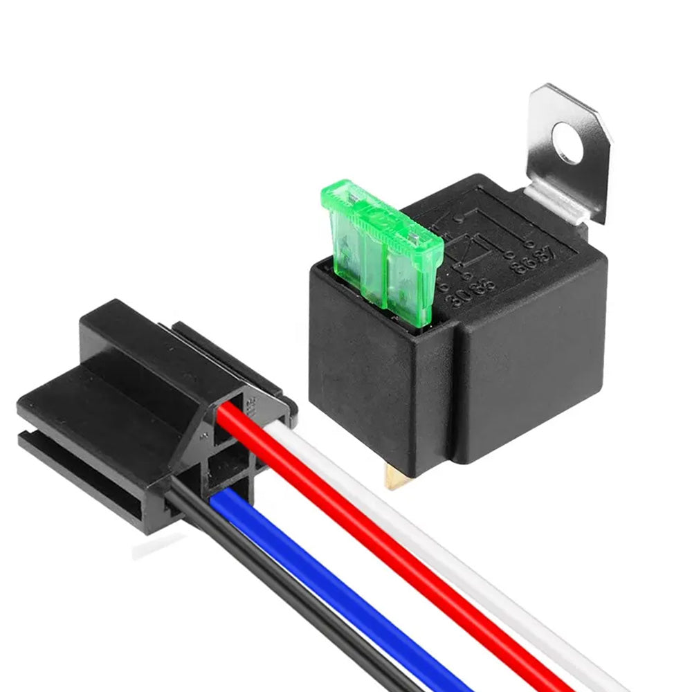 6x 12V 4-Pin Automotive Relays 30A Normally Open with Built-In 30A Fuse Suitable For Universal Vehicles