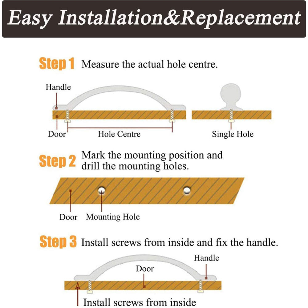 {{ 10 X Kitchen Cabinet Door Handles Matte Stainless Steel Drawer Cupboard Pulls }} - Buy Car Parts Online at {{ Kaka Auto Parts }}.