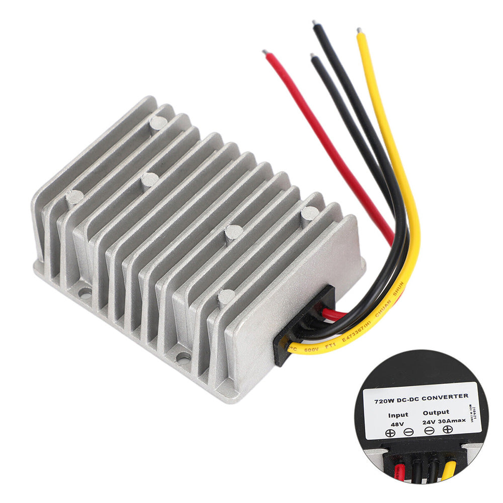 36V/48V to 24V 30A Step Down Waterproof DC-DC Converter Power Supply Regulator