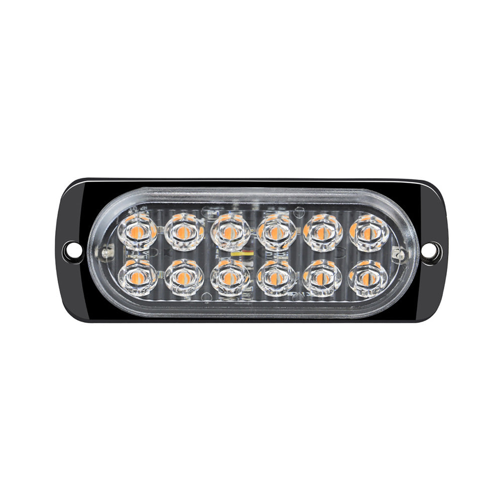 12 LED Strobe Light Emergency Warning Beacon White Amber 12V/24V