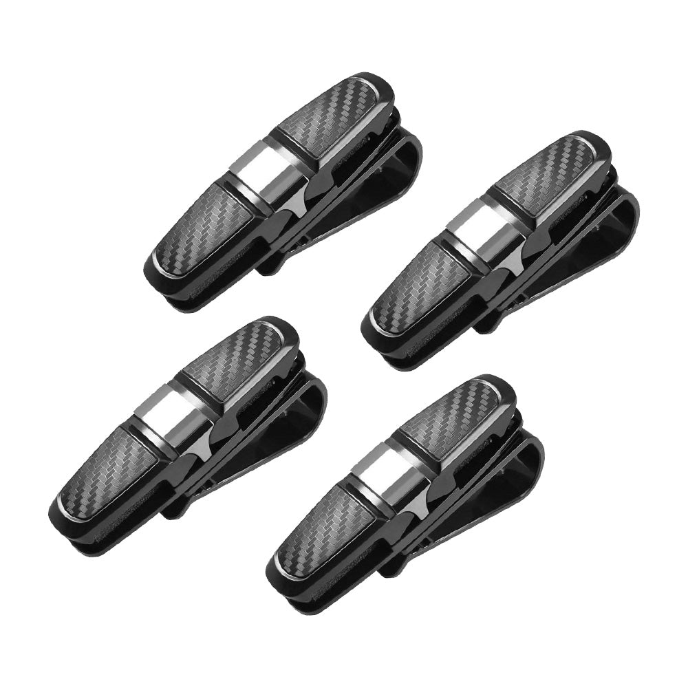 4x Luxury Car Sunglasses Holder Visor Clip Sun Ticket Card Mount