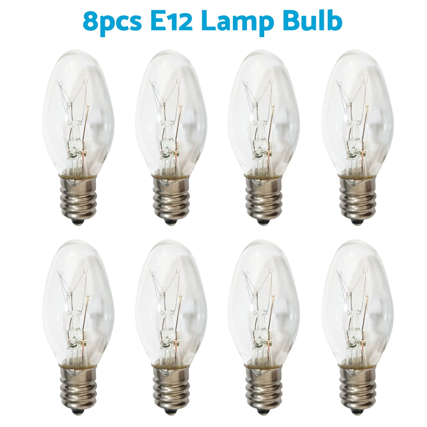 8x 7W/10W 240V E12/E14 Clear Bulbs Suitable For Night Light Replacement Warm Yellow Light