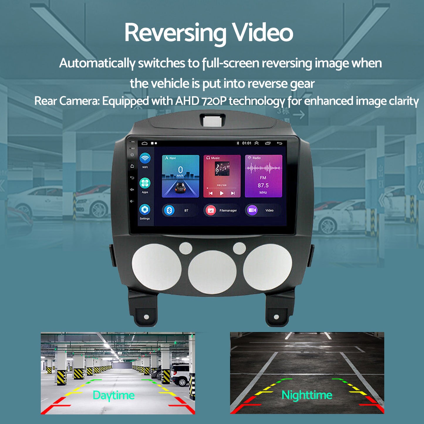 Android 13 Head Unit 9'' Apple CarPlay Bluetooth Suitable For Mazda 2 2007-2014