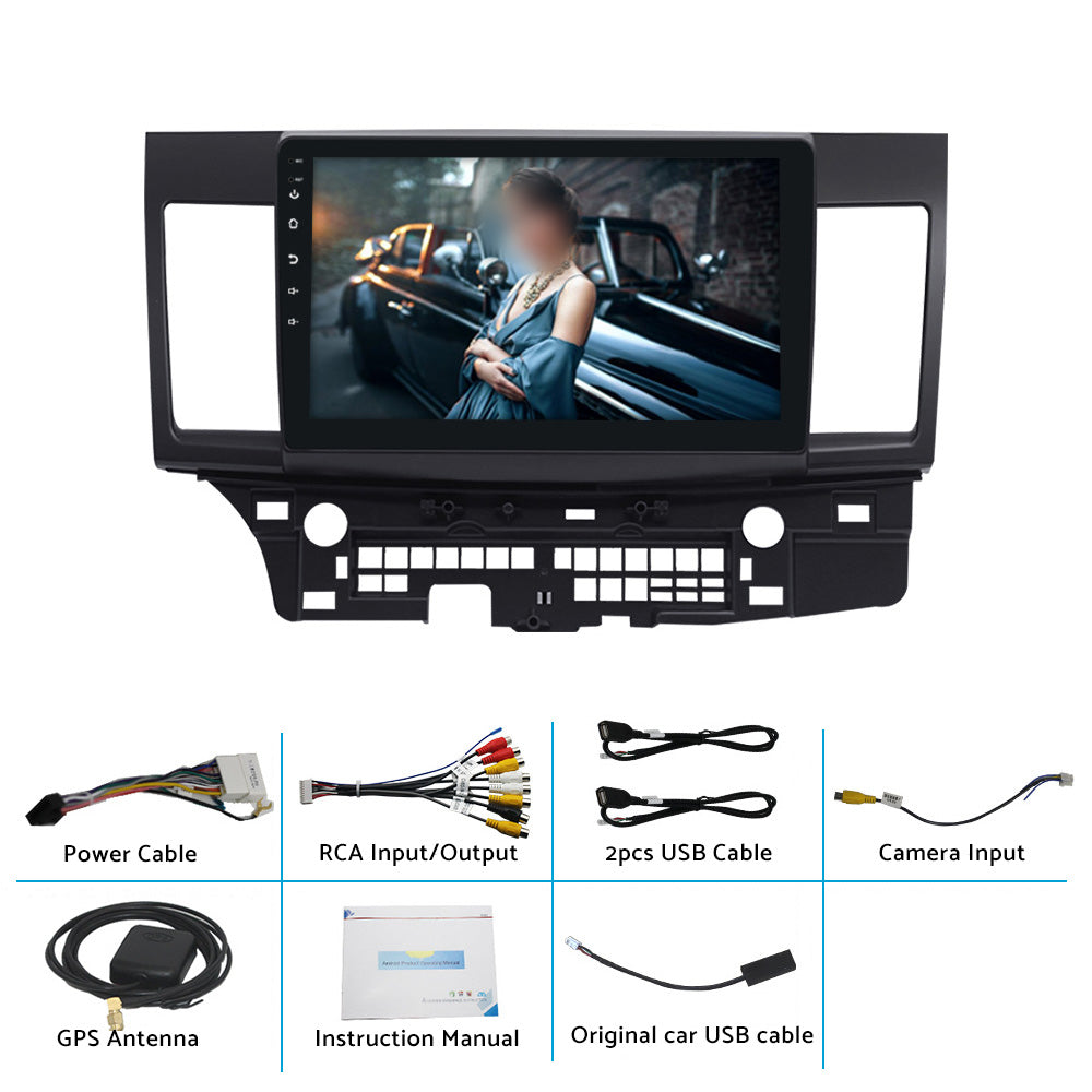 32GB 10.1 Inch CarPlay Radio Head Unit GPS Navi Suitable For Mitsubishi Lancer 10 CJ