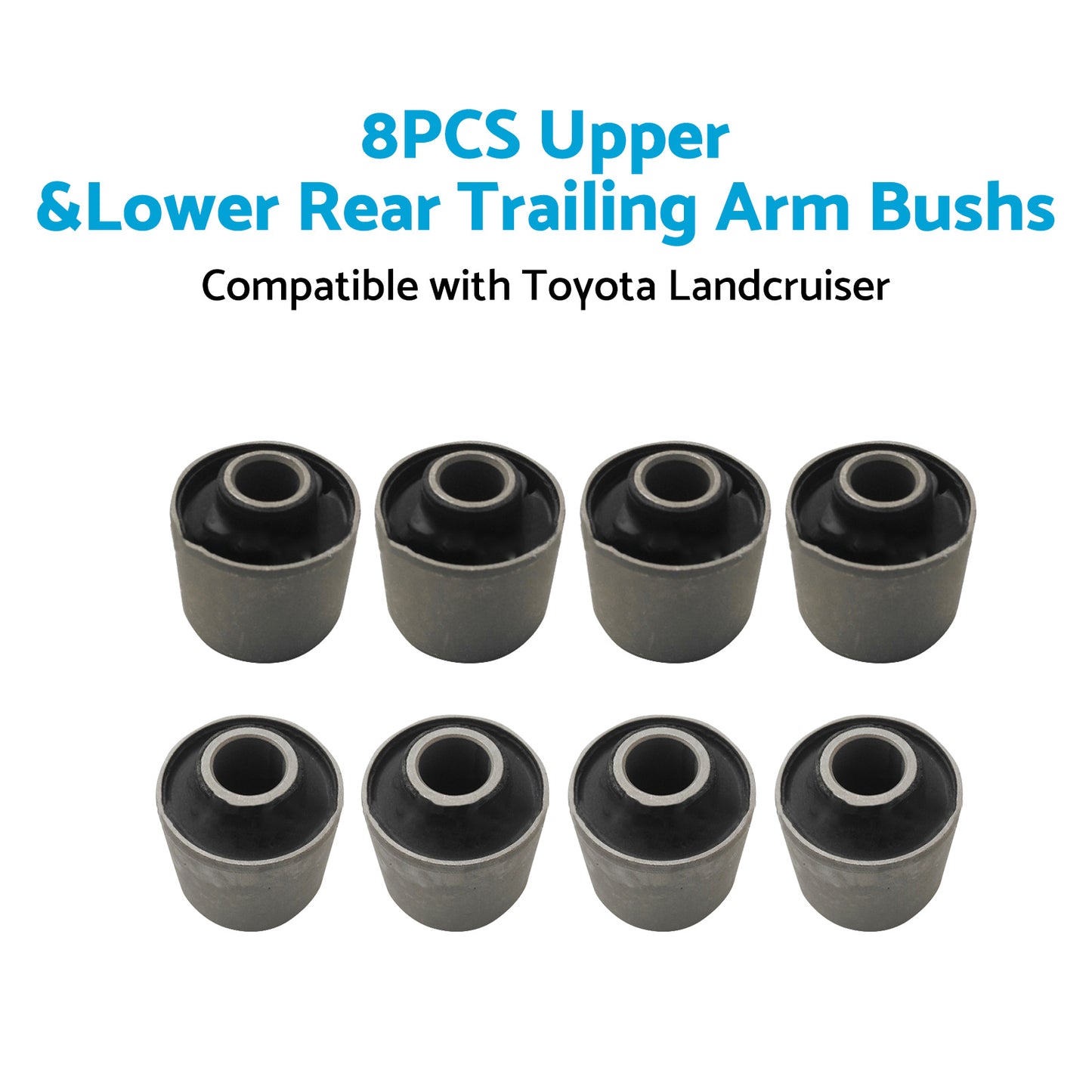 {{ 8x Upper and Lower Rear Trailing Arm Bush Kit Suitable for Toyota Landcruiser 80 105 }} - Buy Car Parts Online at {{ Kaka Auto Parts }}.