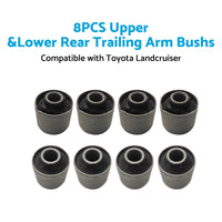 {{ 8x Upper and Lower Rear Trailing Arm Bush Kit Suitable for Toyota Landcruiser 80 105 }} - Buy Car Parts Online at {{ Kaka Auto Parts }}.