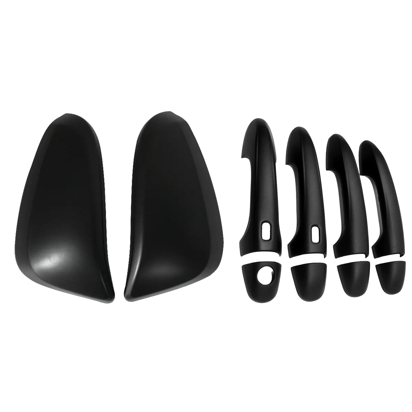 Black Mirror Covers & Door Handles Kit Suitable For Toyota Hilux 2015-2023