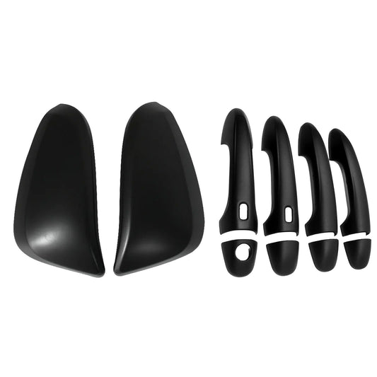 Black Mirror Covers & Door Handles Kit Suitable For Toyota Hilux 2015-2023