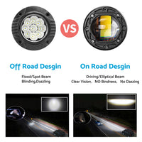 2x 3inch Flush Mount LED Work Light Bar Reverse Fog Lamp 4WD White Yellow 8D Len