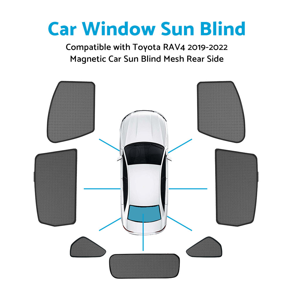 Magnetic Rear and Side Window Sun Shade Mesh Suitable For Toyota RAV4 2019-2023
