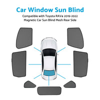 Magnetic Rear and Side Window Sun Shade Mesh Suitable For Toyota RAV4 2019-2023