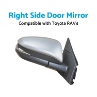 Right Side Door Mirror Suitable for Toyota RAV4 2013-2018 Right Side Silver No Autofold