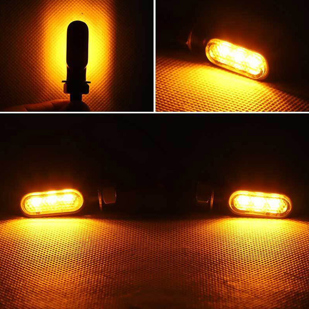 4x Motorcycle Indicator Turn Signal Blinkers Amber Mini LED Lights Suitable For All Motorcycles