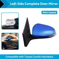 {{ Door Mirror Suitable for Toyota Corolla ZRE182 2012-2018 Hatch Left Blue Heated }} - Buy Car Parts Online at {{ Kaka Auto Parts }}.