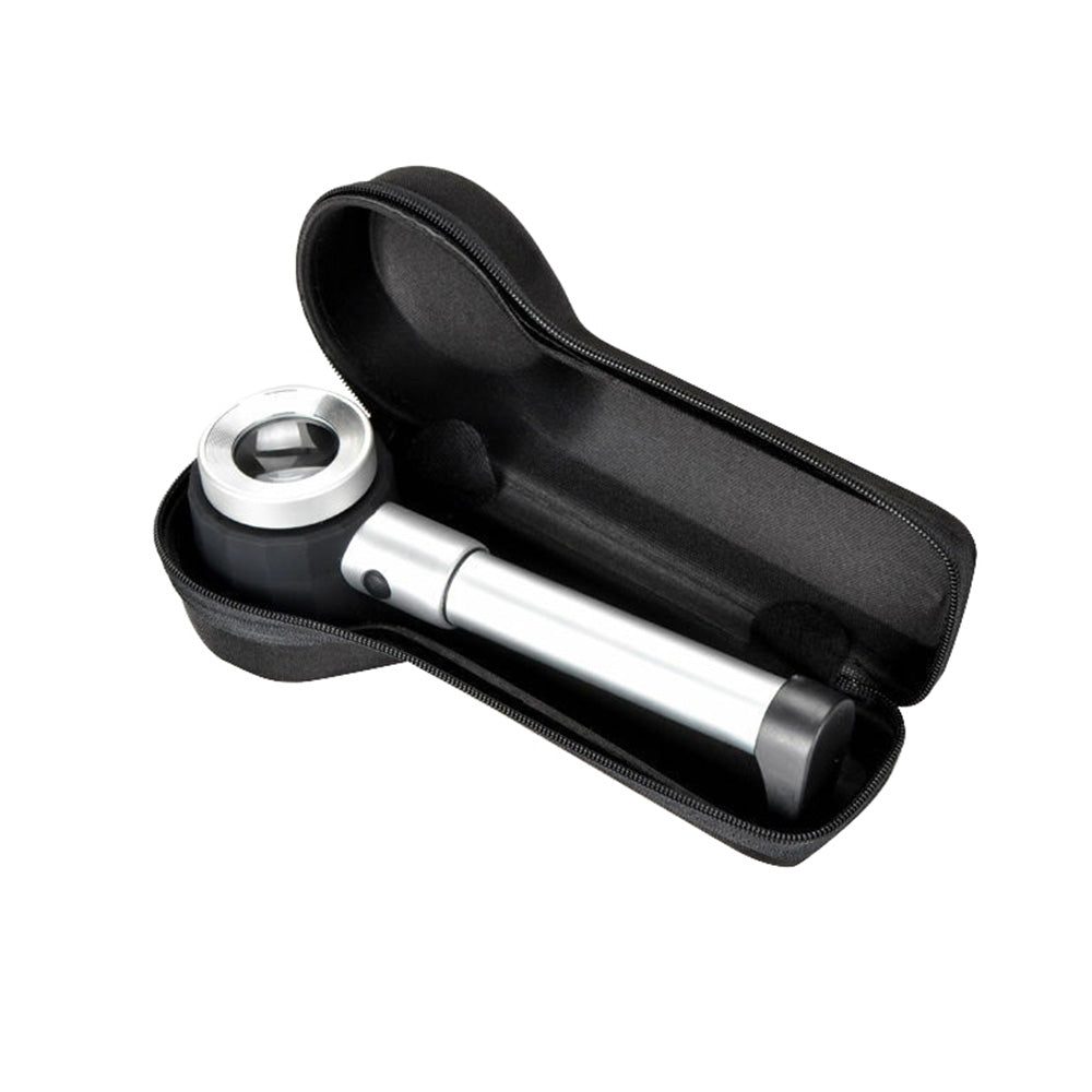 Hand Held 45x Magnifying Glass Jewellery Magnifier Loupe with Scale 3 Led Lights