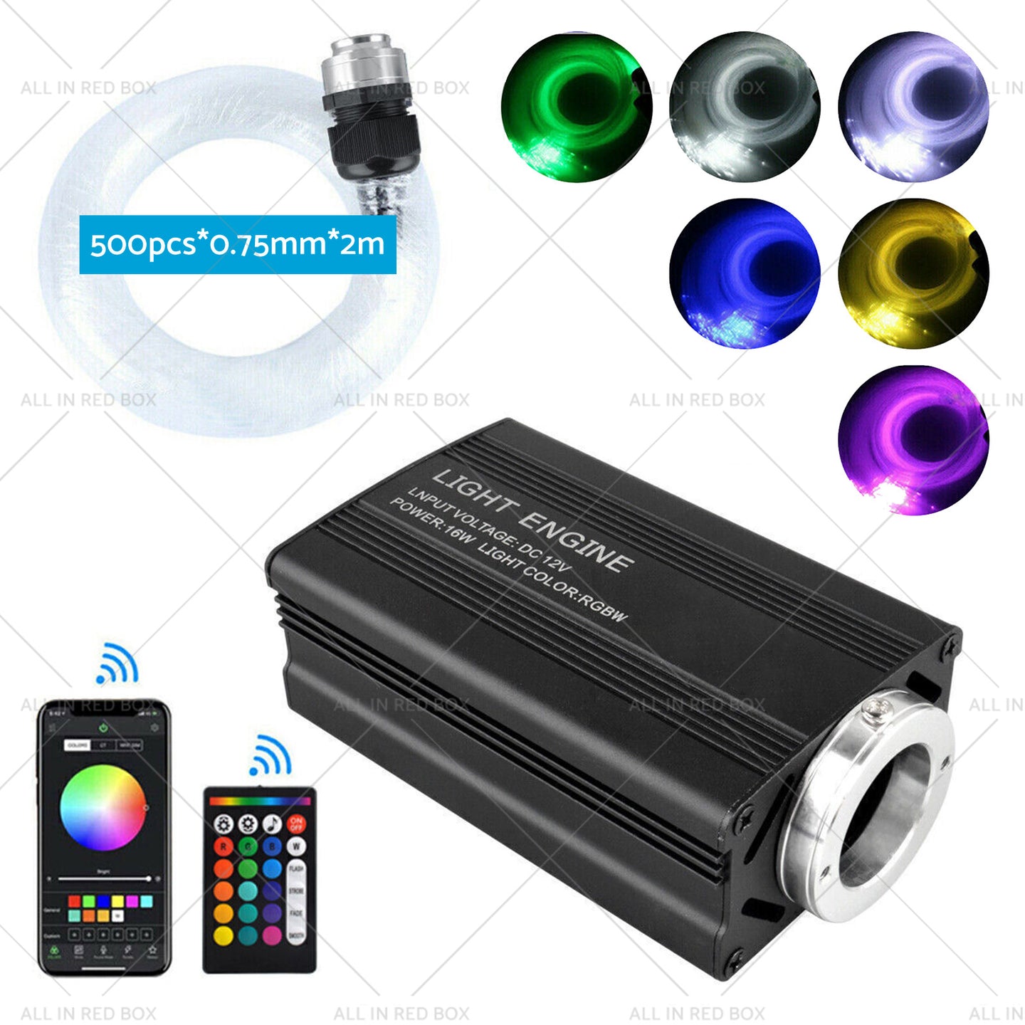 {{ 500PCS LED Fiber Optic Kit Car Home Starlights Headliner Ceiling Light w or Remote }} - Buy Car Parts Online at {{ Kaka Auto Parts }}.