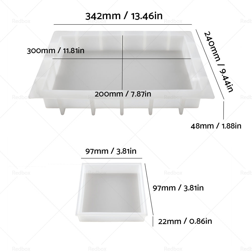 {{ Silicone Epoxy Resin Casting Tray Mold 13. 5 inch  Deep Rectangle Mold4 Coaster Mold }} - Buy Car Parts Online at {{ Kaka Auto Parts }}.