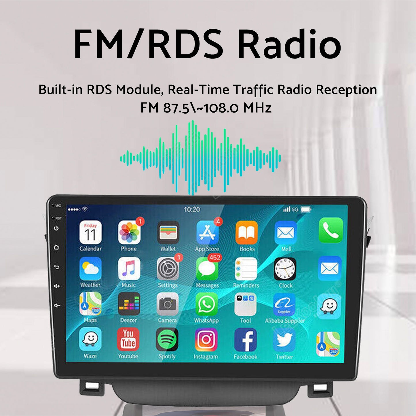 In-Dash Units 9" Touch Screen Stereo CarPlay Suitable For Toyota Corolla 2009-13