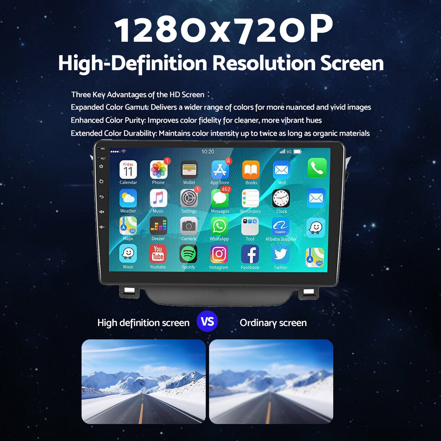 In-Dash Units 9" Touch Screen Stereo CarPlay Suitable For Toyota Corolla 2009-13