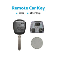 Remote Car Key 4D-67 Chip Suitable For Toyota Prado 120 RAV4 Kluger Tarago 50171