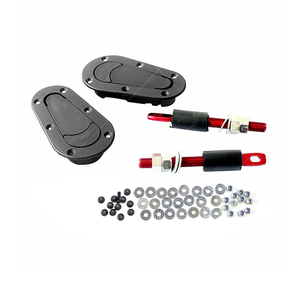 {{ 2Pcs Universal Racing Mount Bonnet Hood Plus Flush Latch Pin Locking Kit }} - Buy Car Parts Online at {{ Kaka Auto Parts }}.