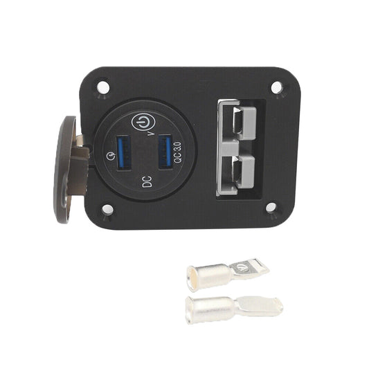 50A Dual USB Socket Flush Mount Recessed Plate Suitable For QC 3.0 / 3.1A Ports