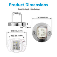 4x Round LED Marine Boat Cabin & Deck Courtesy Lights Suitable For Walkway – White Stern Light