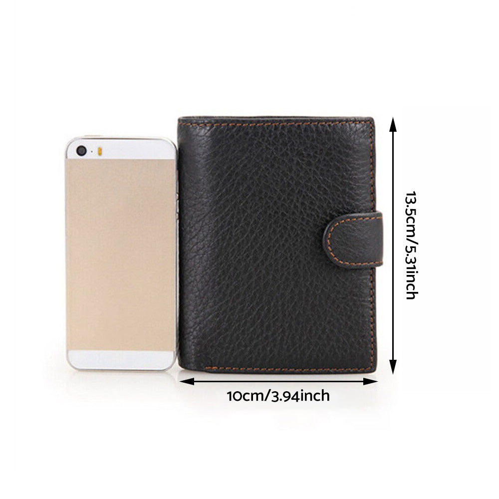 RFID Blocking Slim Leather Trifold Wallet With Credit Card Holder For Men