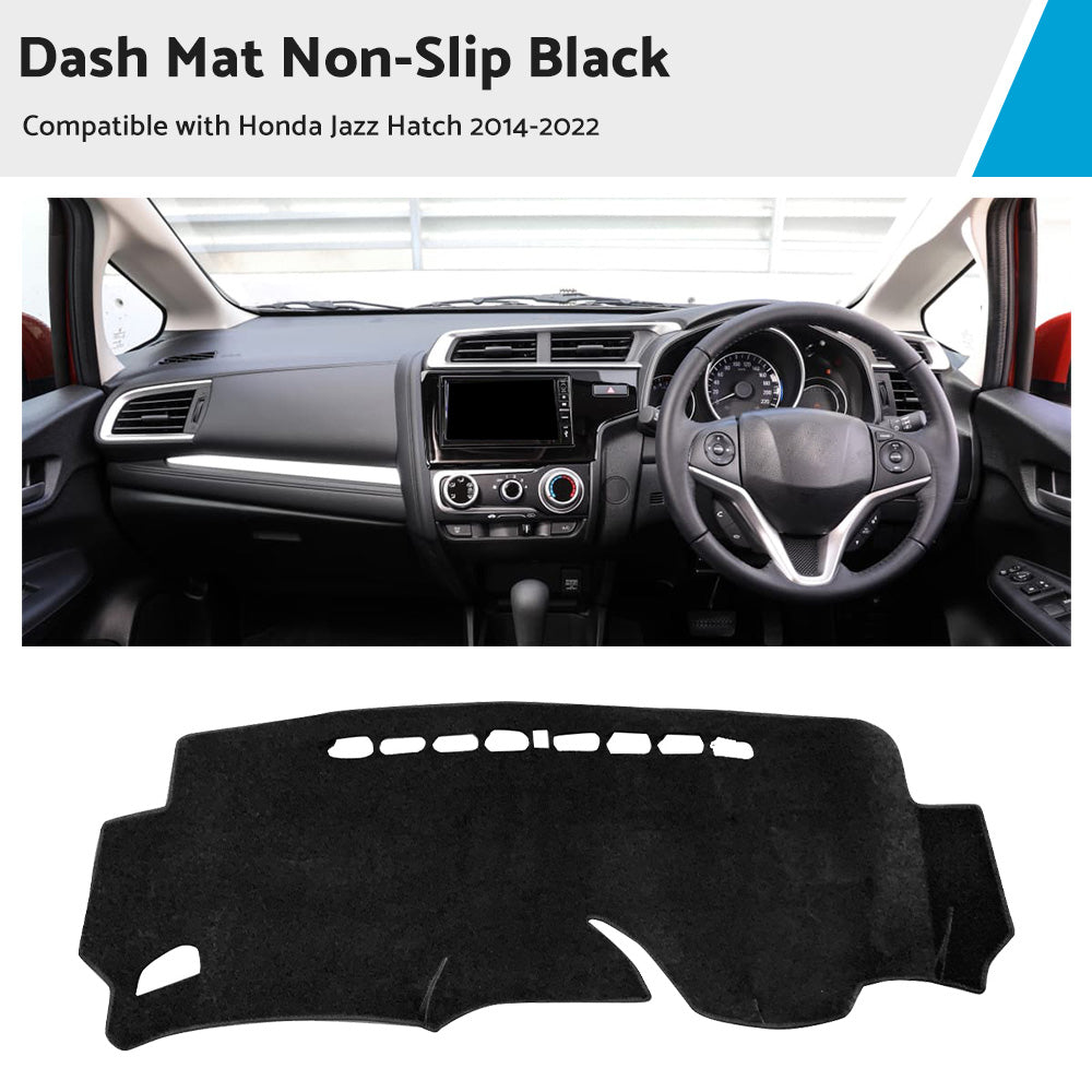 {{ Non-Slip Dash Mat Suitable For Honda Jazz Hatch 2014- 2022 Dashboard Cover Black }} - Buy Car Parts Online at {{ Kaka Auto Parts }}.